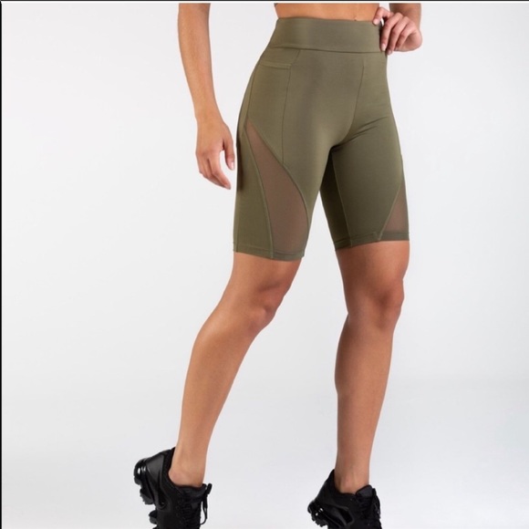 Gymshark Olive Green Biker Shorts - Picture 5 of 7